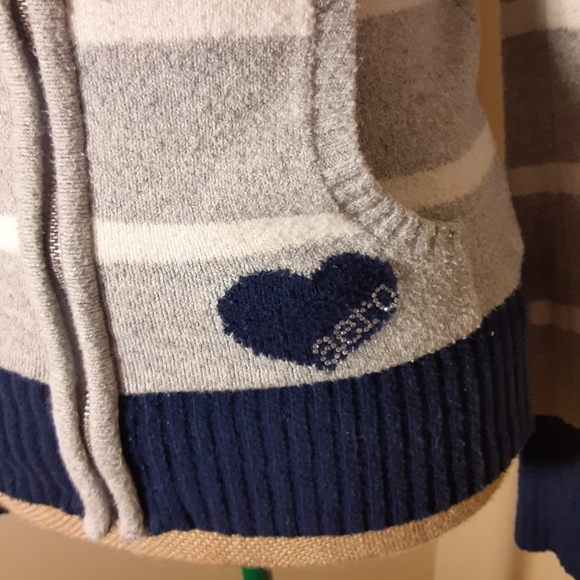 Aeropostale grey & white hooded jacket medium - Picture 6 of 7